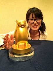 純金のくまモン展示中 札幌の宝石の玉屋で