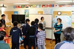 中学生が児童と連携授業　鹿追  2