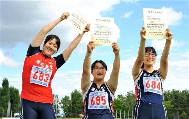 【写真】山戸砲丸投げV 小玉と玉置も優勝 全道高体連陸上