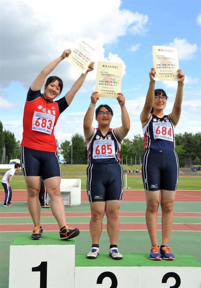 【写真】山戸砲丸投げV 小玉と玉置も優勝 全道高体連陸上