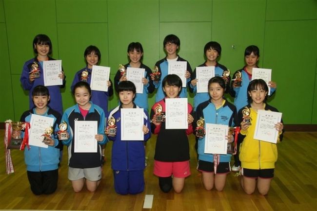【写真】帯一中勢が男女単複優勝独占、全十勝中学新人羽球