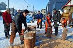 来月イベントへウッドキャンドル製作 足寄 4