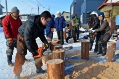 来月イベントへウッドキャンドル製作 足寄 5