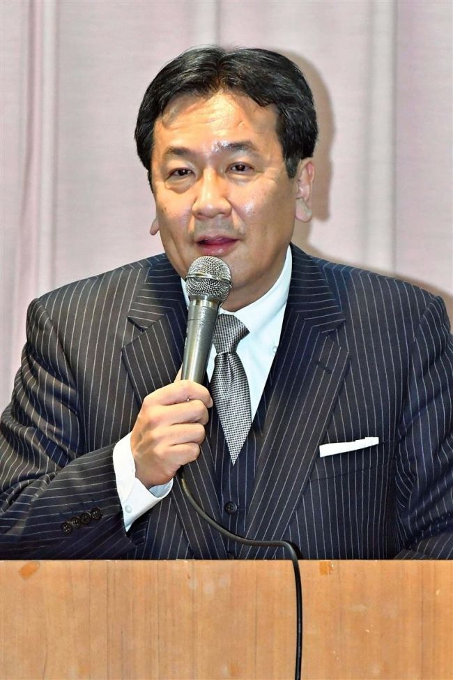 【写真】憲法9条改正「首相が言うのはうそ」 立憲民主枝野代表が講演