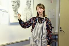 酪農アーティストの佐川さん、初の絵画教室 大樹 3