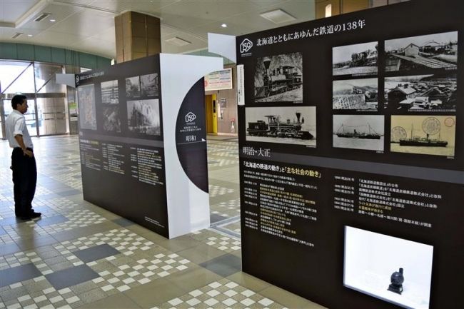 【写真】鉄道パネル展　帯広駅で開催