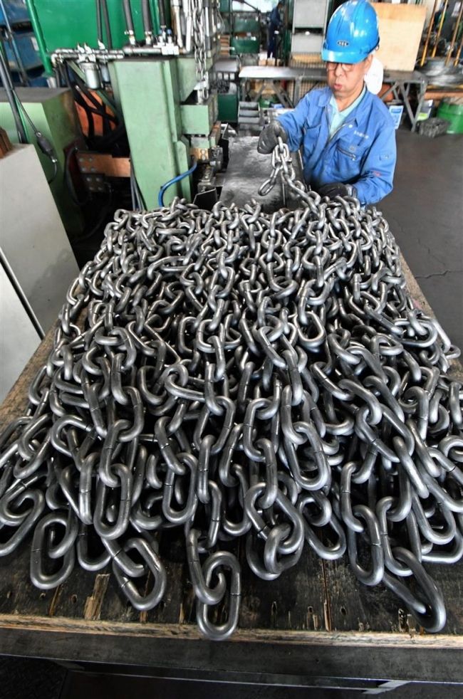 【写真】タイヤチェーン製造ピーク　北海道製鎖