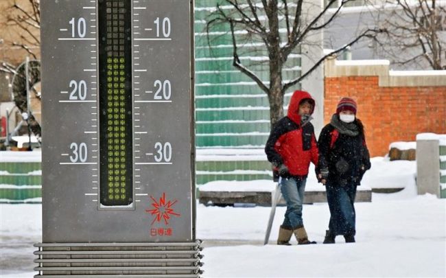 【写真】最強寒気が到来 帯広、正午でも氷点下10・5度