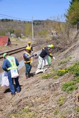 石橋建設がりくべつ鉄道清掃 2