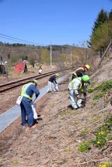 石橋建設がりくべつ鉄道清掃 3