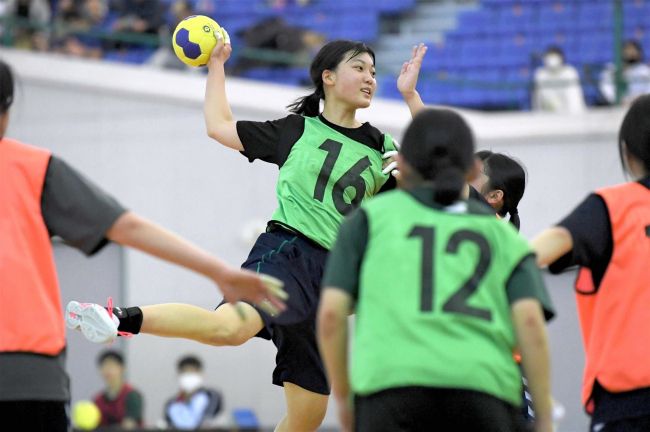 【写真】帯三条高女子V、男子は三条クラブ ハンドボールコート開き大会