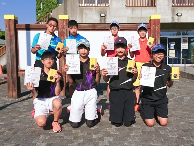 【写真】男子団体戦は帯八千代V、女子は帯南町 市中体連大会ソフトテニス