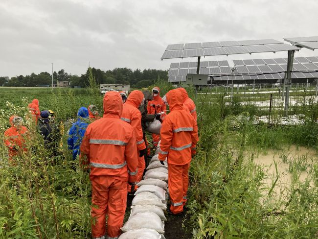【写真】太陽光「土砂」リスクも 音更で隣接農地に流入