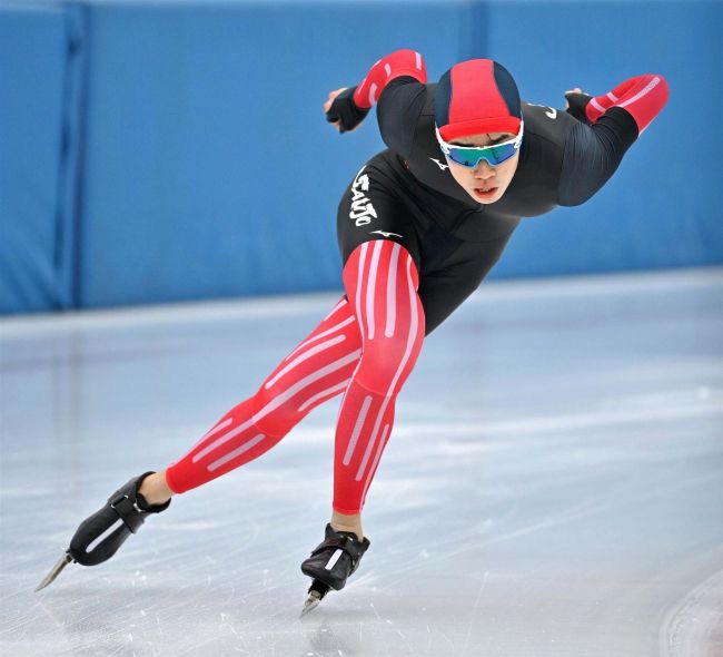 笠原光太朗（帯三条高３年）１５００Ｍリンク新Ｖ　全日本ジュニアスピードスケート選手権大会