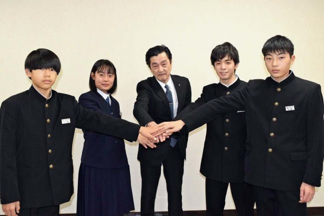 【写真】全道大会出場の４人が決意　池田中