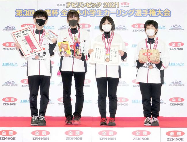 帯広ＣＡ、３位入賞　カーリング全日本小学生選手権大会