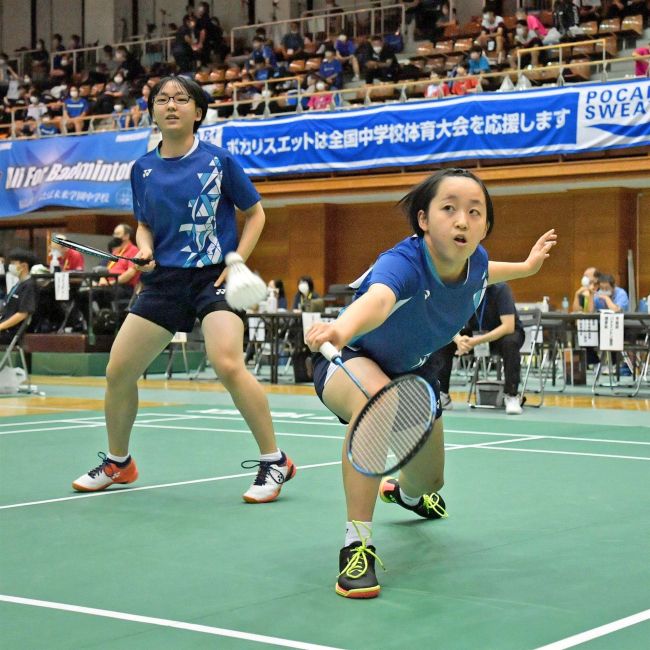 【写真】帯一中の佐藤と内田・藤川組初戦敗退、澤田(埼玉栄―明星小出)は準優勝 全国中学バドミントン