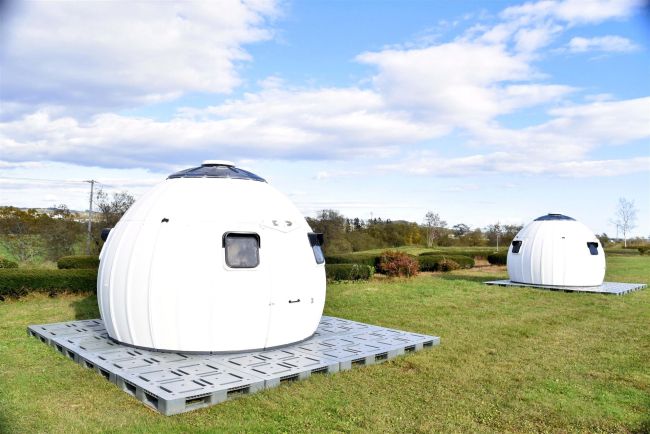 ハルニレ休憩所横にドームハウス２基　撮影需要に対応　豊頃