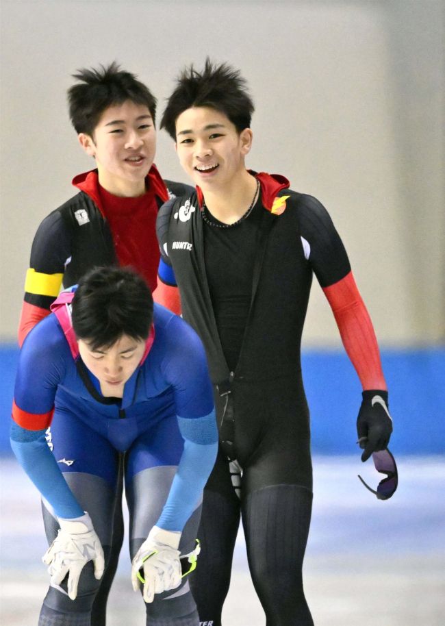 【写真】奥秋快走大会新２冠、堀川と久保も大会新で２種目制す、全道中学スケート大会最終日