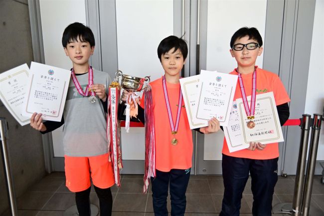【写真】4年男子の黒坂大会新 全十勝児童スケート選手権