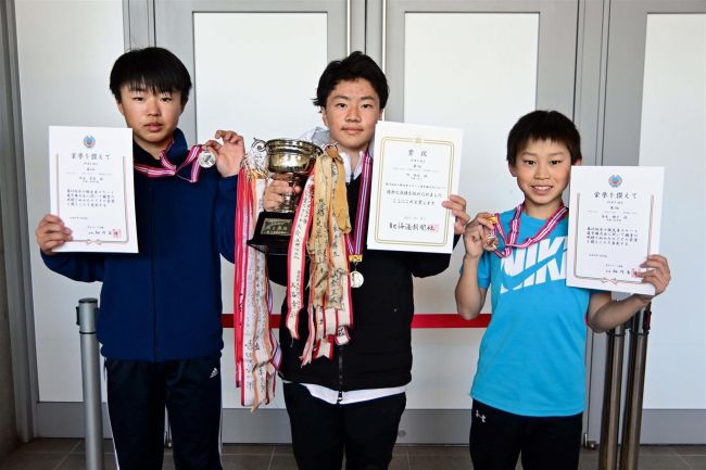 【写真】4年男子の黒坂大会新 全十勝児童スケート選手権
