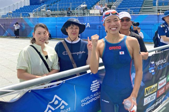 晴れやか蝦名愛梨、パリ五輪へ闘志高めるＯＷＳ２８位　世界水泳福岡大会
