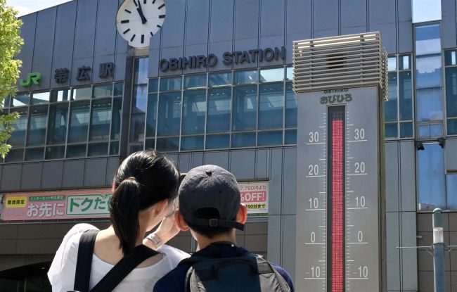 池田３５度　２日連続の猛暑日