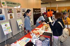 民族衣装や楽器などを展示するＪＩＣＡコーナー