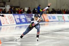 【ディビジョンＡ男子５００メートル】５位に入った森本拓也のホームストレートの滑り（金野和彦撮影）