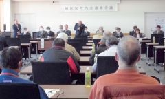 町役場で開かれた連絡会議