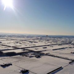 上空から見た十勝の雪景色