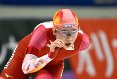 【距離別女子５０００メートル】７分５秒４４のリンク新で優勝を飾った堀川桃香（金野和彦撮影）