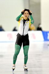 【スプリント女子１０００メートル２回目】４位と健闘した山根佳子（金野和彦撮影）