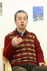 作品のぬくもりを象徴する主人公の親友役を演じた小宮さん（平栗玲香通信員撮影）