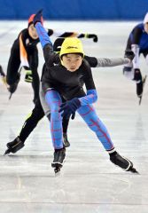 【４年男子５００メートル】総合優勝した山内栄人（更別）