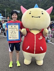 福井国体で入賞し笑顔を見せる高校時代の蝦名愛梨選手（２０１８年、当時帯大谷高２年）
