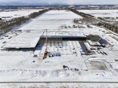新築・移転工事が進むホクレンの十勝地区家畜市場（２日撮影、ホクレン提供）