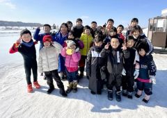 記録会に参加した少年団の団員たち