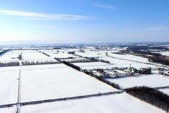 上空から見た真っ白な十勝平野の景色は壮観だった