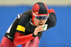 【男子５０００メートル】６分４８秒５３のタイムで優勝した新海大輝（星槎帯広）の力走（金野和彦撮影）