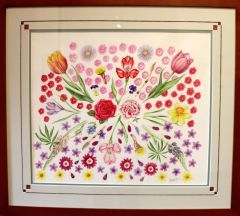 ３２種類の花々を描いた「百花繚乱（りょうらん）」