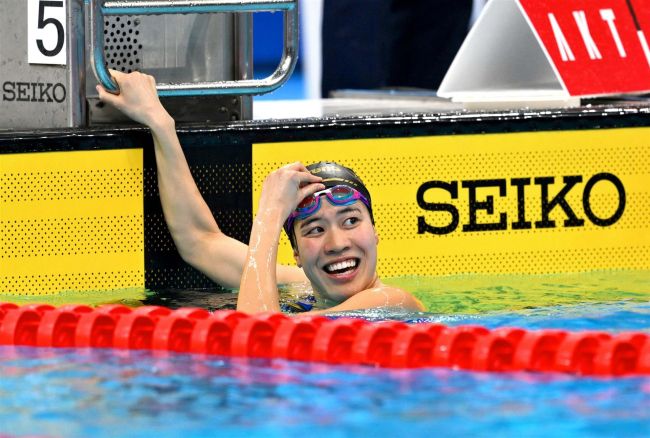 蝦名（帯大谷高出）女子８００メートル自由形で４位、パラ小野らの壮行会も　競泳パリ五輪代表選手選考会最終日