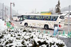 ＪＲ根室線最終運航日の新得駅の様子（金野和彦撮影