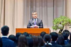帯広看護高等看護学院入学式（９日、金野和彦撮影）