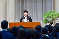 帯広看護高等看護学院入学式（９日、金野和彦撮影）