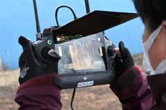 ドローンで上空の映像からシカを探す