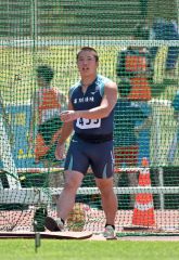 【高校男子円盤投げ】３９メートル４３を投げた１位になった方川寛翔（幕別清陵）＝金野和彦撮影