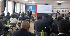 ５年ぶりに伝統の朝食会　市長が防災の講演　広陵連合町内会
