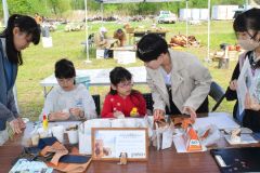 木にまつわるワークショップを楽しむ来場者