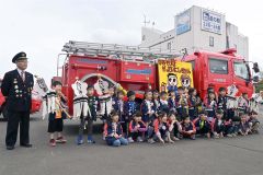 元気に「火の用心」　大樹の保育園で消防クラブ入団式 4